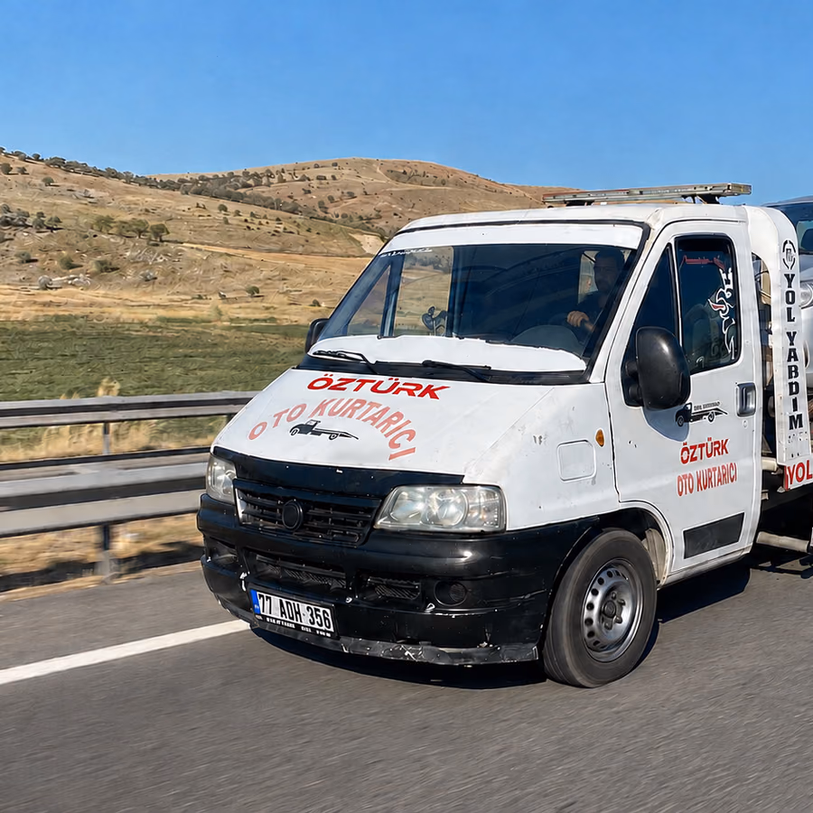 Öztürk Oto Kurtarıcı çekicisi otoyolda hizmet verirken